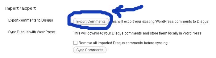 disqus экспорт ранее созданных комментариев